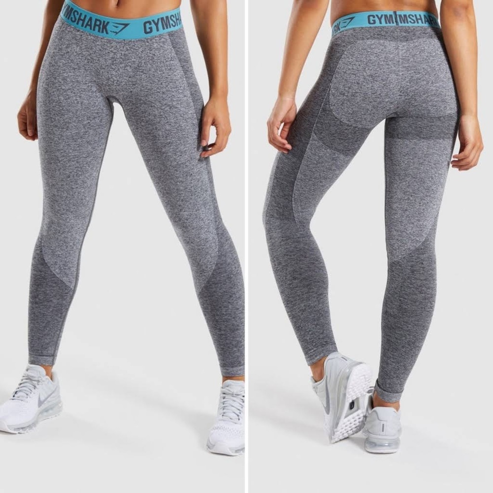 Gymshark Flex Leggings Charcoal Marl / Dusky Teal